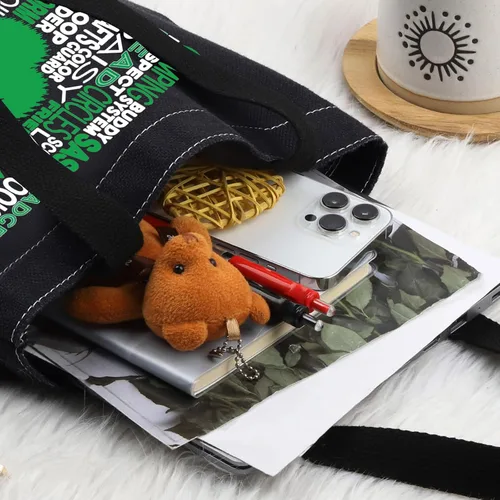 Vista 5 de LEVLO Bolsa de lona Scout, regalo para mamá y líder, bolsa de hombro para mercancía de viaje de exploración, Scout Bt, Mediana, Bolso tote