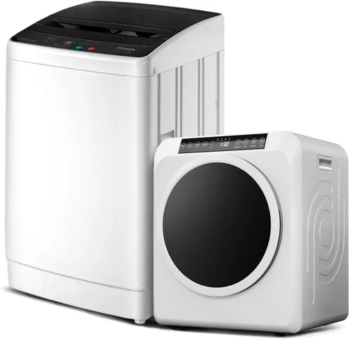 Vista 15 de ROVSUN Secadora de Ropa Portátil de 1.5 Pies Cúbicos y Lavadora Completamente Automática de 17.6 Libras, Juego Combinado de Lavadora y Secadora