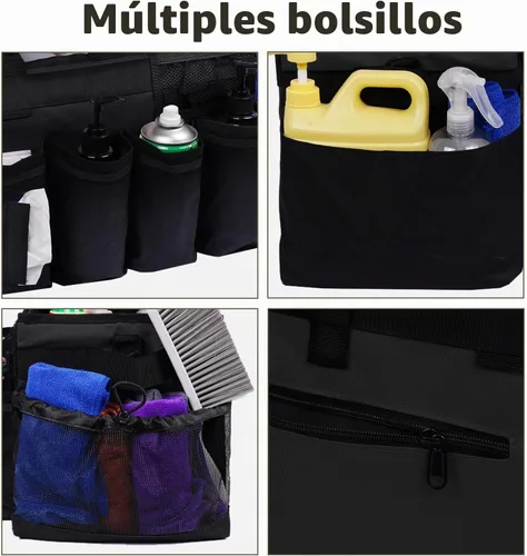 Vista 6 de Bolsas Grandes de Suministros de Limpieza para Amas de Llaves, Organizador Profesional Portátil de Suministros de Limpieza para Limpiadores de Casa