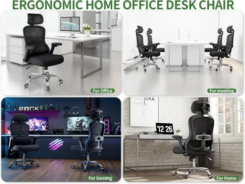 Vista 4 de Silla de oficina ergonómica: silla de escritorio para computadora de 400