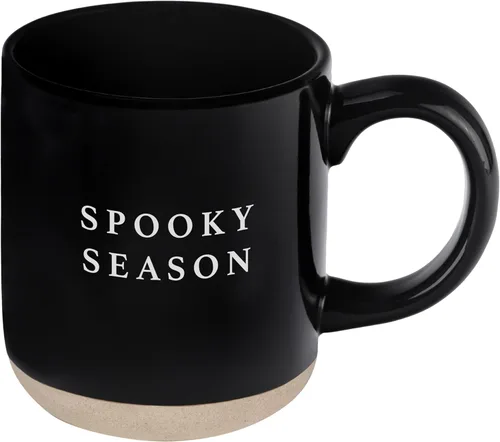 Vista 10 de Sweet Water Decor Taza de café de otoño con diseño de hojas marrones, taza de gres de 14 onzas para té y sidra, apta para microondas y lavavajillas