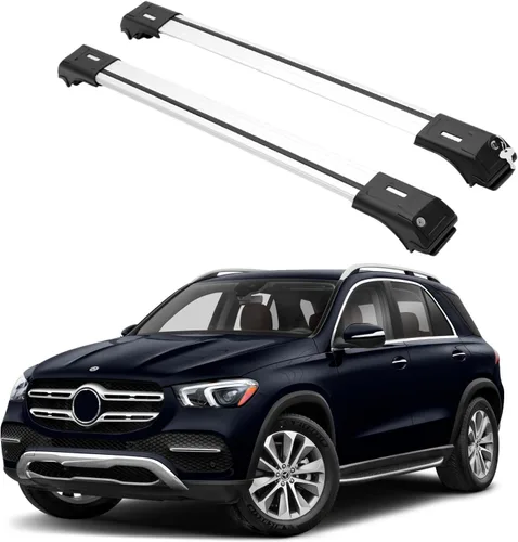 Vista 9 de ERKUL Barras transversales de techo para Mercedes Benz GLE Class W166 2015-2019 Barras transversales de aluminio con bloqueo antirrobo para techo
