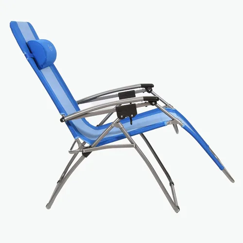 Vista 4 de Kamp-Rite Silla de césped de playa reclinable plegable para exteriores con Azul