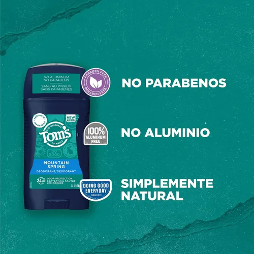 Vista 9 de Tom's of Maine Desodorante natural sin aluminio de larga duración para hombres, Mountain Spring, 2.8 onzas (el embalaje puede variar)