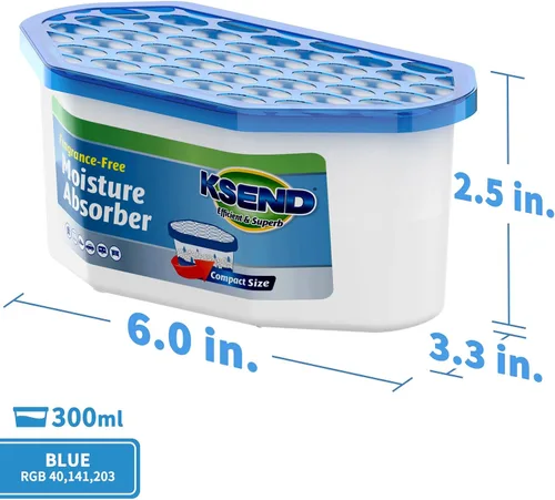 Vista 2 de Ksend Absorbentes de humedad, paquete de 12, deshumidificador compacto para armario, cajas absorbentes de humedad eficientes, absorbente de humedad