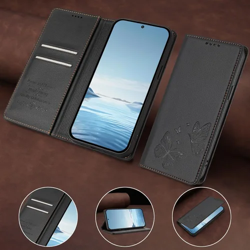 Vista 6 de Funda compatible con Tecno Spark Go 1 / 1S / Spark Go 2025, compatible con Tecno Pop 9 4G 【Bloqueo RFID】【Tarjetero con cierre magnético】 Marrón