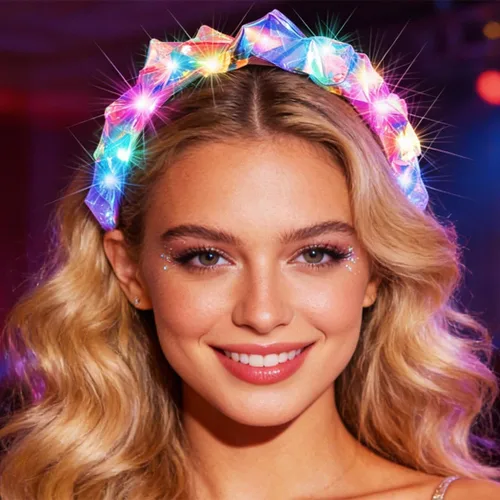 Vista 5 de BARTOSI Diademas iluminadas con luz LED, diadema brillante, accesorios para el cabello para mujeres y niñas