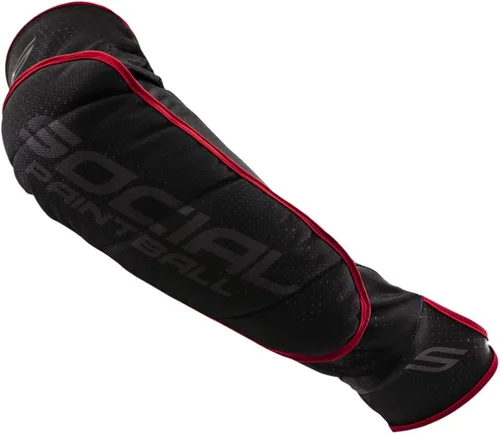 Vista 2 de Social Paintball SMPL - Almohadillas de protección para brazo y codo, color negro y rojo