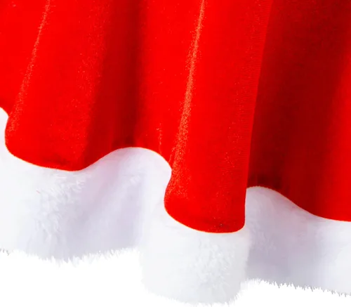 Vista 5 de DANBAIEGG Traje de Navidad para niñas, vestido de Papá Noel, disfraz de Navidad con sombrero y cinturón