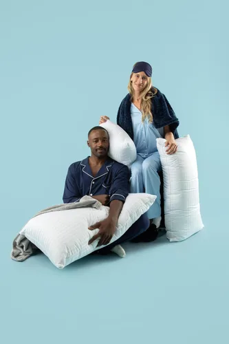 Vista 8 de EverSnug Juego de 2 almohadas de lujo de capa ajustable para dormir de lado, delanteros y traseros, almohadas refrescantes de hotel con 3 capas
