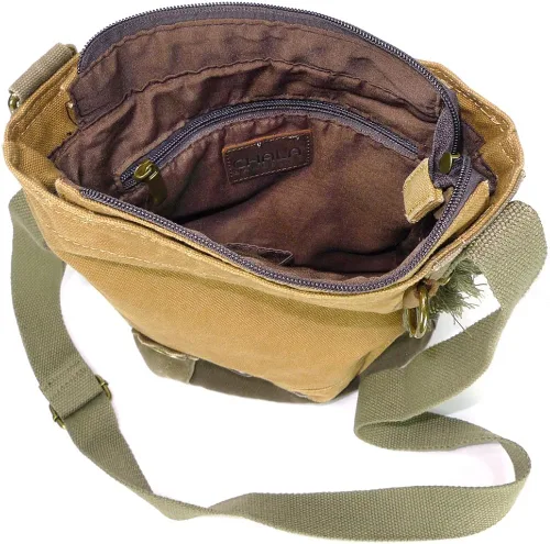 Vista 4 de Chala Bolso Patch Crossbody caballo bolsa lona color café