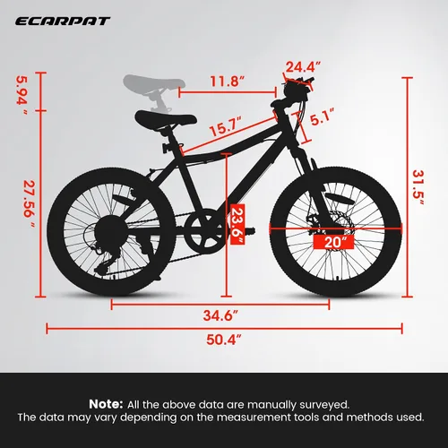 Vista 2 de Bicicleta Elecony Ecarpat de 20 Pulgadas para Niños Edades 6-12, Bicicleta de Montaña de 7 Velocidades, Bicicletas de Regalo para Niños y Niñas