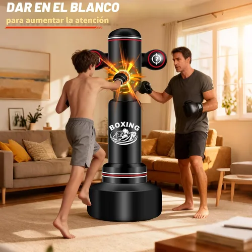 Vista 4 de Heavy Boxing Bag with Stand for Adult Teens, 70'' Freestanding Punching Bag with Boxing Gloves, Men Women Standing Kickboxing Bag, Kickboxing Bags