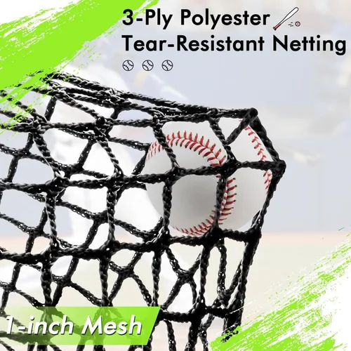 Vista 3 de Baseball Batting Cage for Backyard, Softball Cage Batting Net Portable with Carrying Bag Detachable Door with Hitting Target for Batting Training