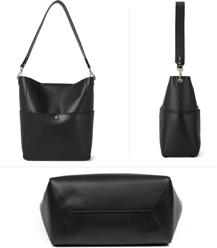 Vista 7 de BOSTANTEN - Bolsos de cuero al hombro tipo balde para mujer