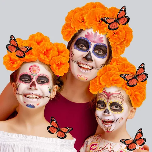 Vista 6 de 120 cabezas de flores de caléndula con decoraciones de mariposa MarigoldandButterfly-120pcs