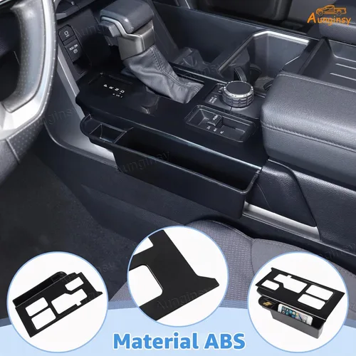 Vista 3 de Aunginsy Marco para panel de cambio de marchas con caja de almacenamiento Compatible con Toyota Tundra/Sequoia 2022-2024 2025 Protector contra