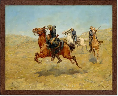 Vista 71 de Poster Master Póster vintage de The Lookout, estampado retro de vaquero, arte occidental, arte del salvaje oeste, arte de equitación, regalo