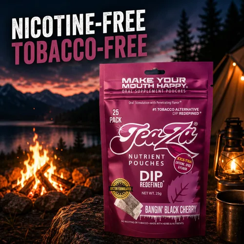 Vista 4 de Teaza Bangin' - Bolsas energéticas de hierbas alternativas al tabaco sin nicotina, bolsas de inmersión saludables para tabaco, sabor prémium a