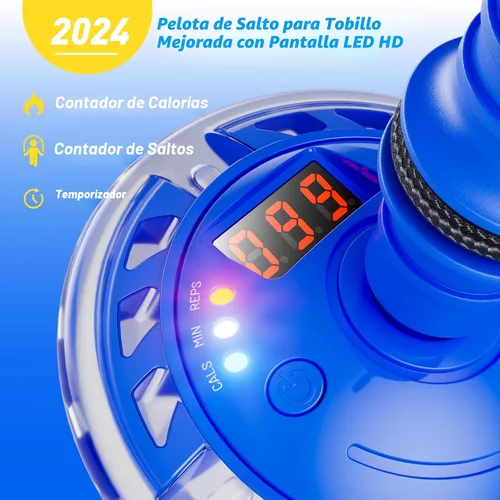 Vista 2 de Pelota de Salto Flooyes para Niños, Juguete de Pelota de Tobillo con Contador, Temporizador y Calculadora, Regalos de Cumpleaños para Niños de 6, 7