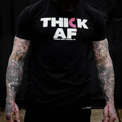 Vista 3 de Combat Iron ThickAF Sprinkled Donut Edition - Camiseta de manga corta para hombre
