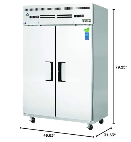 Vista 2 de ESRF2A 49-5/8' Dos Puertas Sólidas Puerta Vertical Reach-in Dual Temp Refrigerador/Congelador Combo, NSF