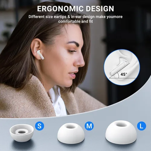Vista 6 de Auriculares inalámbricos True Wireless Bluetooth 5.3 con micrófono, cancelación de ruido, IPX7, resistentes al agua, sonido estéreo Hi-Fi de larga