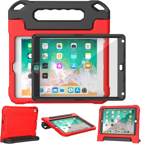 Vista 11 de YIHE - Funda infantil para iPad de 9.7 pulgadas con protector de pantalla, mango a prueba de golpes, funda convertible con soporte para iPad 9.7