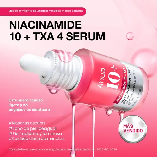 Vista 3 de ANUA Suero de Niacinamida 10 + TXA 4, Ácido Hialurónico, Ácido Tranexámico, Suero Facial Para Piel de Vidrio, Suero de Retorno al Brillo, Cuidado