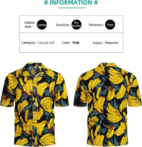 Vista 2 de Sumolux Camisas florales hawaianas con botones para hombre, camisas tropicales de playa