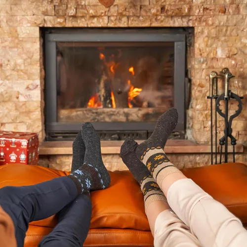 Vista 5 de GoWith Alpaca Wool Socks for Men & Women, Alpaca-Merino Blend Warm Cozy Crew Socks, Thermal Regular-Fit Boot Socks