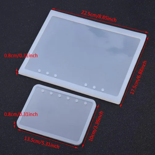 Vista 2 de 2 unids/set A5 A7 cuaderno forma arte decorativo resina de silicona para DIY cubierta de bloc de notas de cristal