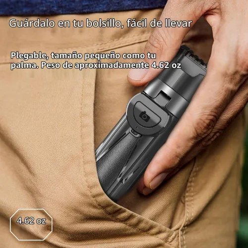 Vista 6 de TINKSEN - Trípode extensible para selfie stick de 16 pulgadas, equipado con control remoto inalámbrico, soporte giratorio de 360°, diseño ABS ligero
