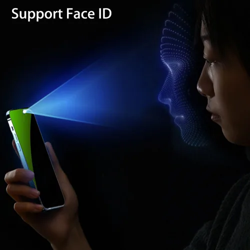Vista 4 de 3 piezas de vidrio templado de privacidad anti-azul para iPhone 15 Plus, protector de pantalla antiespía, película antiespías, dureza 9H