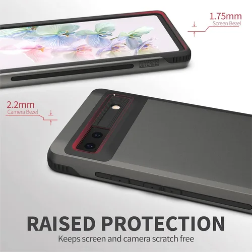 Vista 6 de VENA Outcross - Carcasa para Google Pixel 6a 5G, color gris grafito/negro