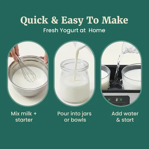 Vista 7 de Elite Gourmet ProBioticPRO™ Máquina digital de yogur, control programable de temperatura y tiempo (68-127°F), incluye 8 frascos de vidrio (6 onzas)