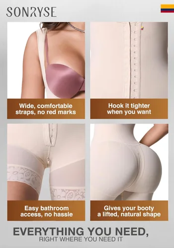 Vista 3 de Sonryse Shapewear for women Fajas Colombianas Moldeadoras Stage 2 Faja Control Shapewear after Tummy Tuck and Liposuction