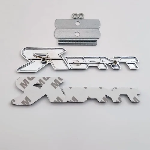 Vista 6 de Emblema de parrilla delantera de coche de metal cromado con logo Type-R + insignia de tapa de maletero de carreras 3D Type, calcomanía adhesiva Rojo