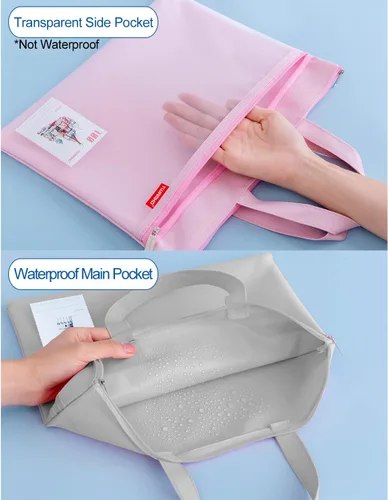 Vista 2 de Calculadora de escritorio y bolsa impermeable con cremallera de malla, batería de 12 dígitos, pantalla LCD con energía solar, calculadora de botón