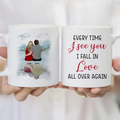 Vista 4 de Gossby Taza para parejas, regalo personalizado para pareja, marido, esposa, novio, novia con diseño, nombre, San Valentín, boda, aniversario, regalo