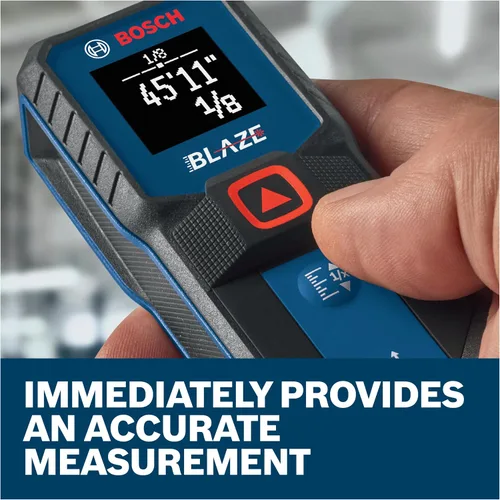 Vista 10 de Bosch GLM100-23 Blaze - Medidor láser de distancia de 100 pies, incluye 2 pilas AA