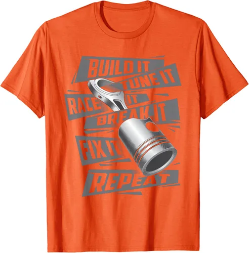 Vista 72 de Build It Tune It Race It Break It - Camiseta para entusiastas de los coches de carreras, talla S Negro