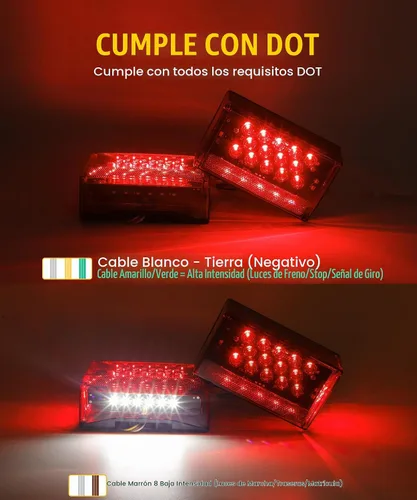 Vista 3 de Partsam - Kit de luces traseras LED rectangulares combinadas de 6", 12V, sumergibles, selladas, rojas, para remolque de barco, luz de freno, de rojo