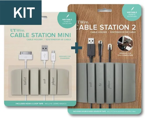 Vista 12 de UT Wire UTW-CS05-BG - Mini organizador de montaje para estación de cable, color beige