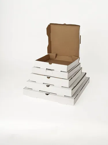 Vista 7 de 12" x 12" x 2" Cajas de Pizza de Cartón Blanco Sin Impresión (50 Cajas) - AB-238-1-01