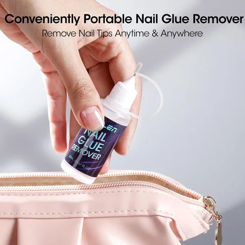 Vista 8 de Gellen Pinpoint - Removedor de pegamento de uñas para prensas, 0.68 onzas líquidas sin acetona, removedor de pegamento suave, removedor