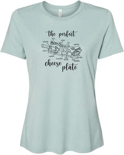 Vista 11 de Cute Women's Screen Printed Crew Neck Tee, Shirts With Sayings, Dusty Blue or Olive
