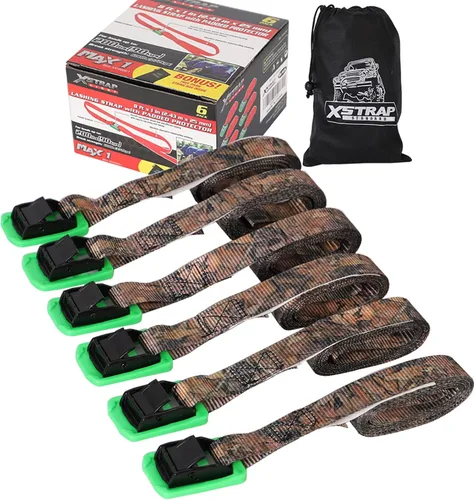 Vista 11 de Xstrap correas de amarre con trinquete (6 unidades, 8 pies 1-pulgada), Negro, XS16006 1000 lb Break Strength 1-inch Powersports Tie Down with