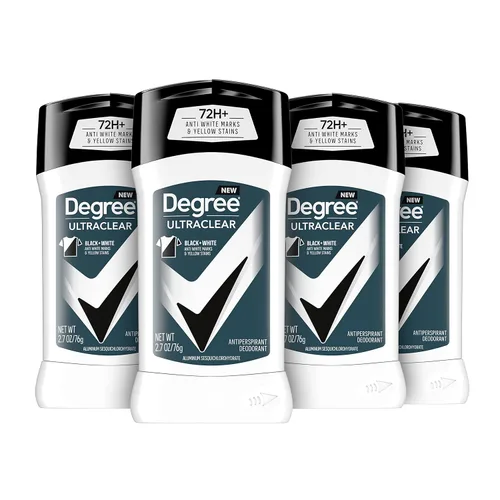 Vista 5 de Degree Desodorante antitranspirante para hombre, espray seco en aerosol negro + blanco, 3 unidades y desodorante antitranspirante ultratransparente