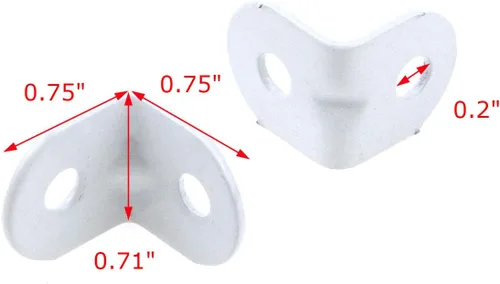 Vista 2 de Coshar 20 soportes de hierro en L para juntas de ángulo recto, soportes resistentes para estantes flotantes, mesa de madera, color blanco